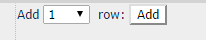 Screenshot showing field to add a row