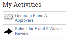 Screenshot showing the Generate F and A Approvers activity