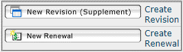 Screenshot of New revision or New Renewal selection.